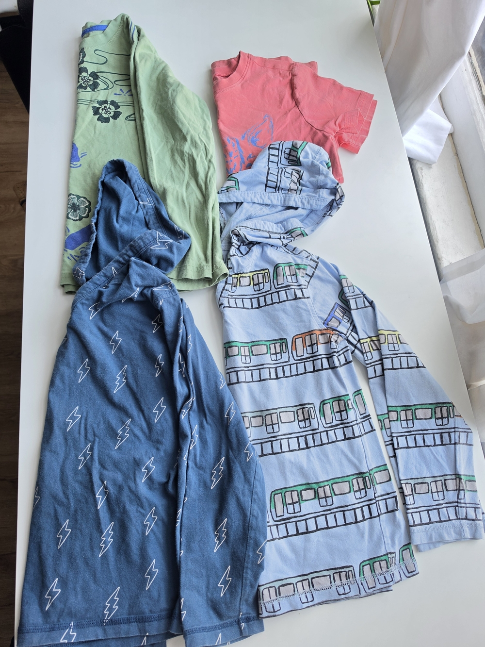 Tea Collection Kids Tops Boys 8 Lot Of 4 100% Organic Cotton Fun Prints
